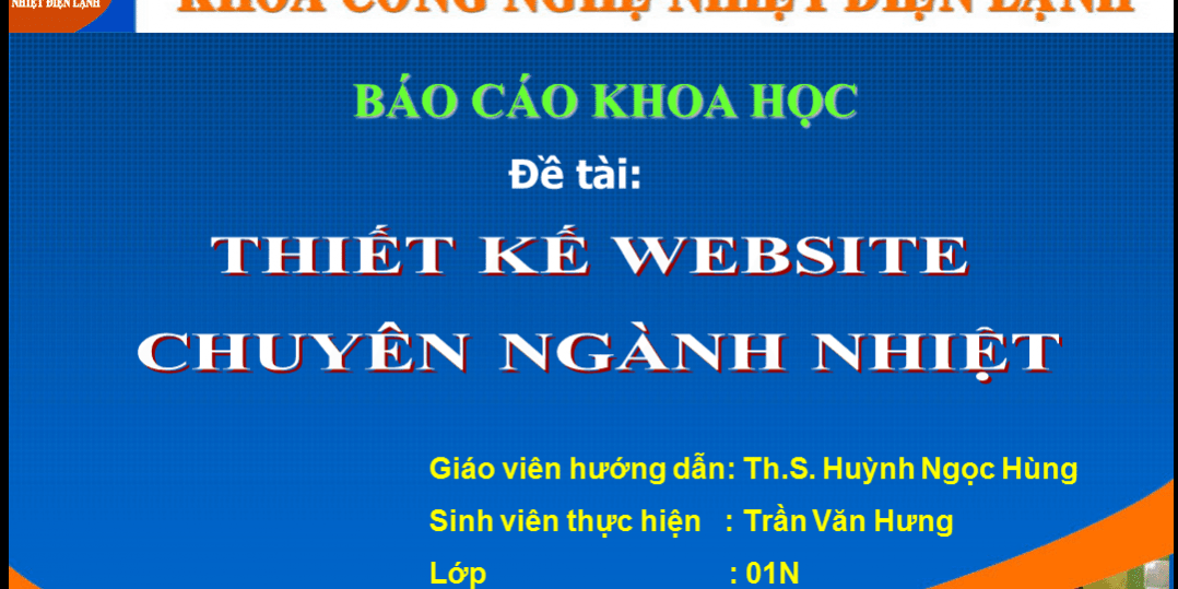 Bao cao khoa hoc nganh nhiet Thiết kế website ngành Nhiệt
