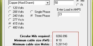 Cable calc