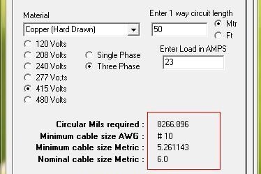 Cable calc