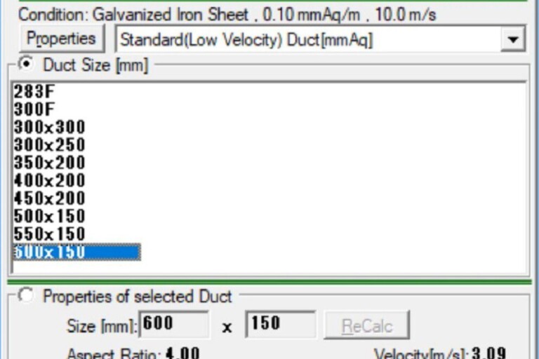 Duct Checker - Tính chọn kích thước ống gió, miệng gió