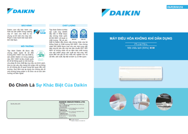 Catalogue may lanh daikin dong FT FTE 2013
