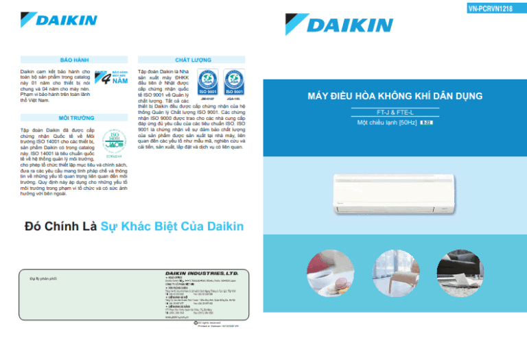 Catalogue may lanh daikin dong FT FTE 2013