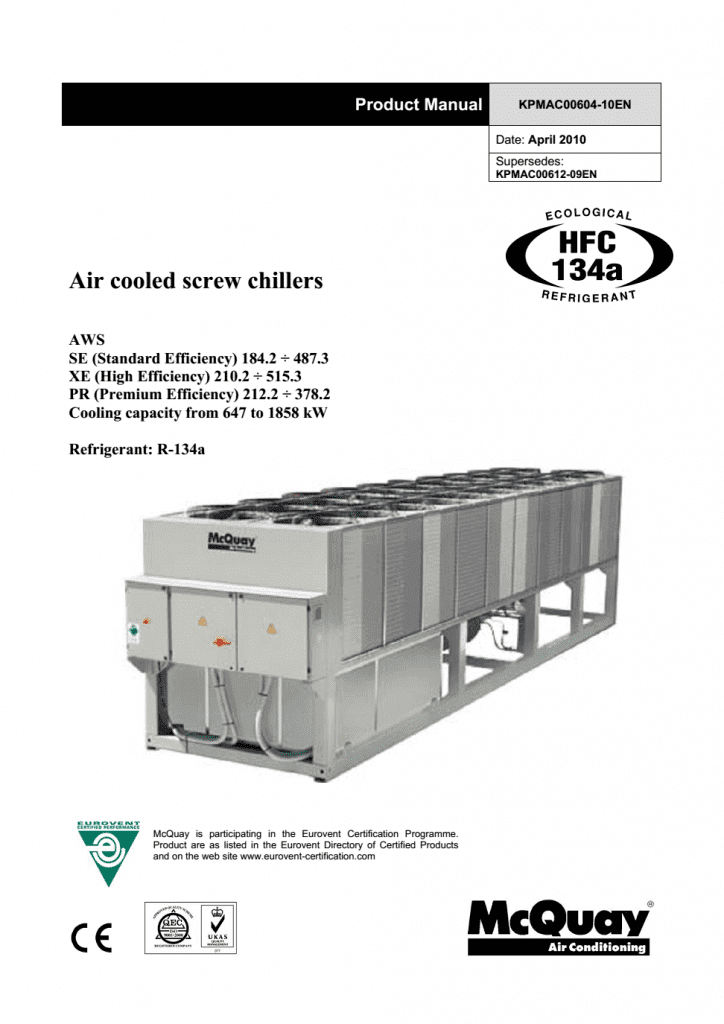 Air cooled screw chillers AWS - HVAC Việt Nam