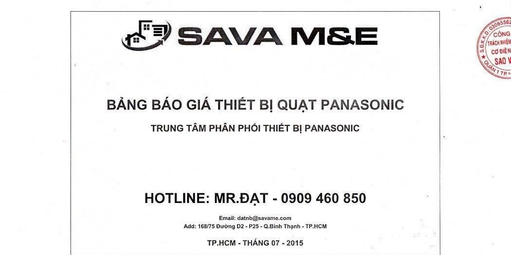 Bang gia quat Panasonic – 01