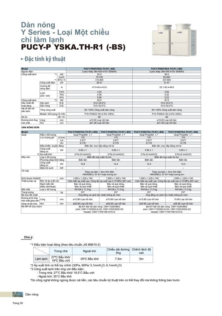 May lanh trung tam Mitsubishi Electric PUCY-P YKA (-BS) P750 - P900