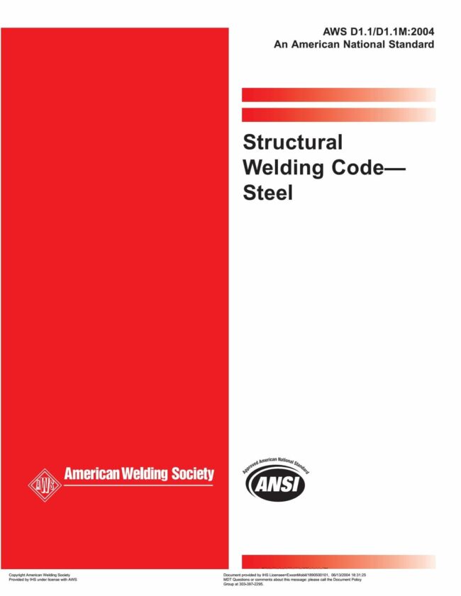 American Welding Society AWS D1.1 2004