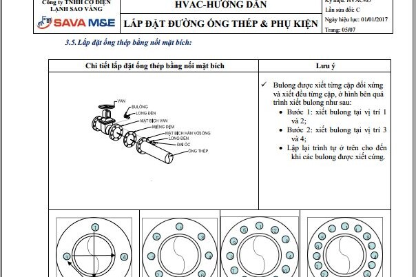 Hướng dẫn lắp đặt đường ống thép và phụ kiện