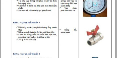 Hướng dẫn quy trình thử áp