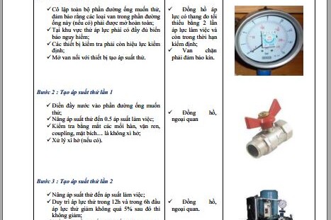 Hướng dẫn quy trình thử áp
