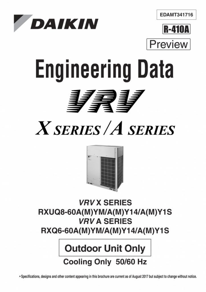 Tài liệu kỹ thuật (Data Engineer) Daikin VRV A / VRV X (2018)