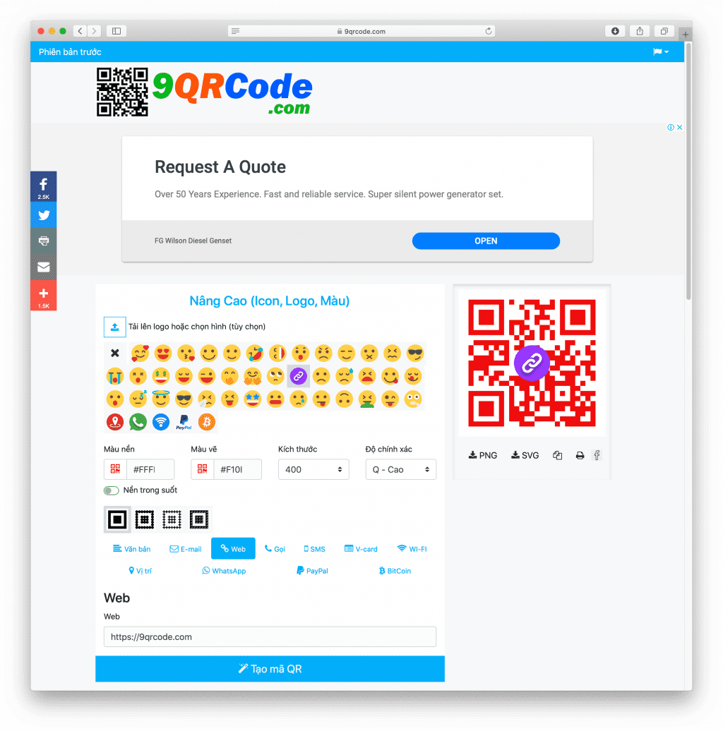 tao ma qr code truc tuyen mien phi logo mau sac - HVAC Việt Nam