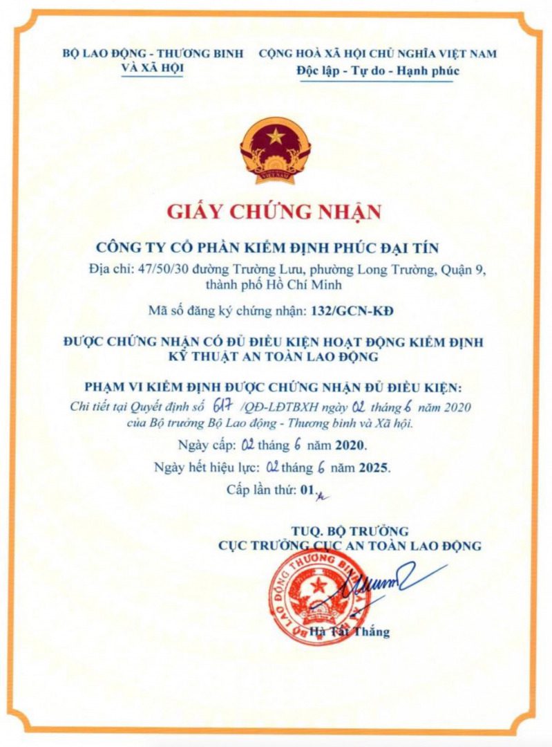 Giới thiệu công ty kiểm định Phúc Đại Tín