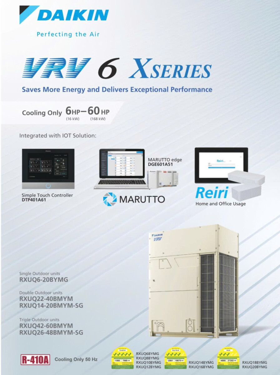 Điều hòa không khí trung tâm daikin VRV 6X Series (2026)                  Tiết kiệm năng lượng, hiệu suất vượt trội