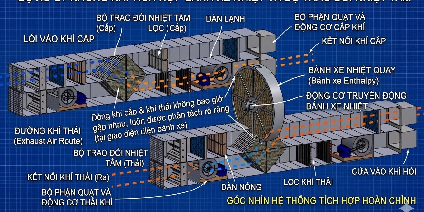 Làm mát nhà xưởng diện tích lớn bằng hệ thống AHU kết hợp thu hồi nhiệt (Heat Recovery). Làm mát nhà xưởng diện tích lớn bằng hệ thống AHU kết hợp thu hồi nhiệt (Heat Recovery).