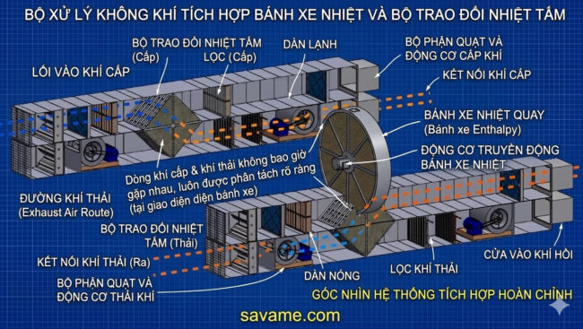 Làm mát nhà xưởng diện tích lớn bằng hệ thống AHU kết hợp thu hồi nhiệt (Heat Recovery).