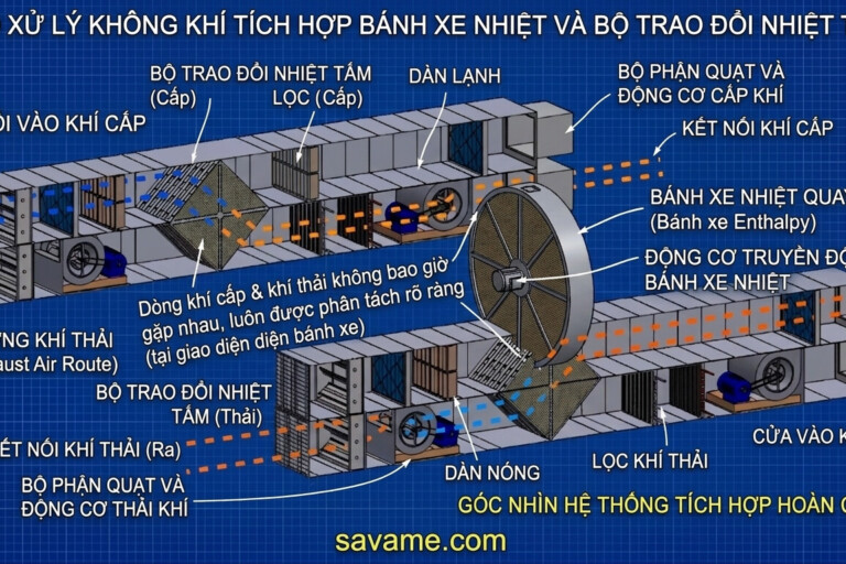 Làm mát nhà xưởng diện tích lớn bằng hệ thống AHU kết hợp thu hồi nhiệt (Heat Recovery).